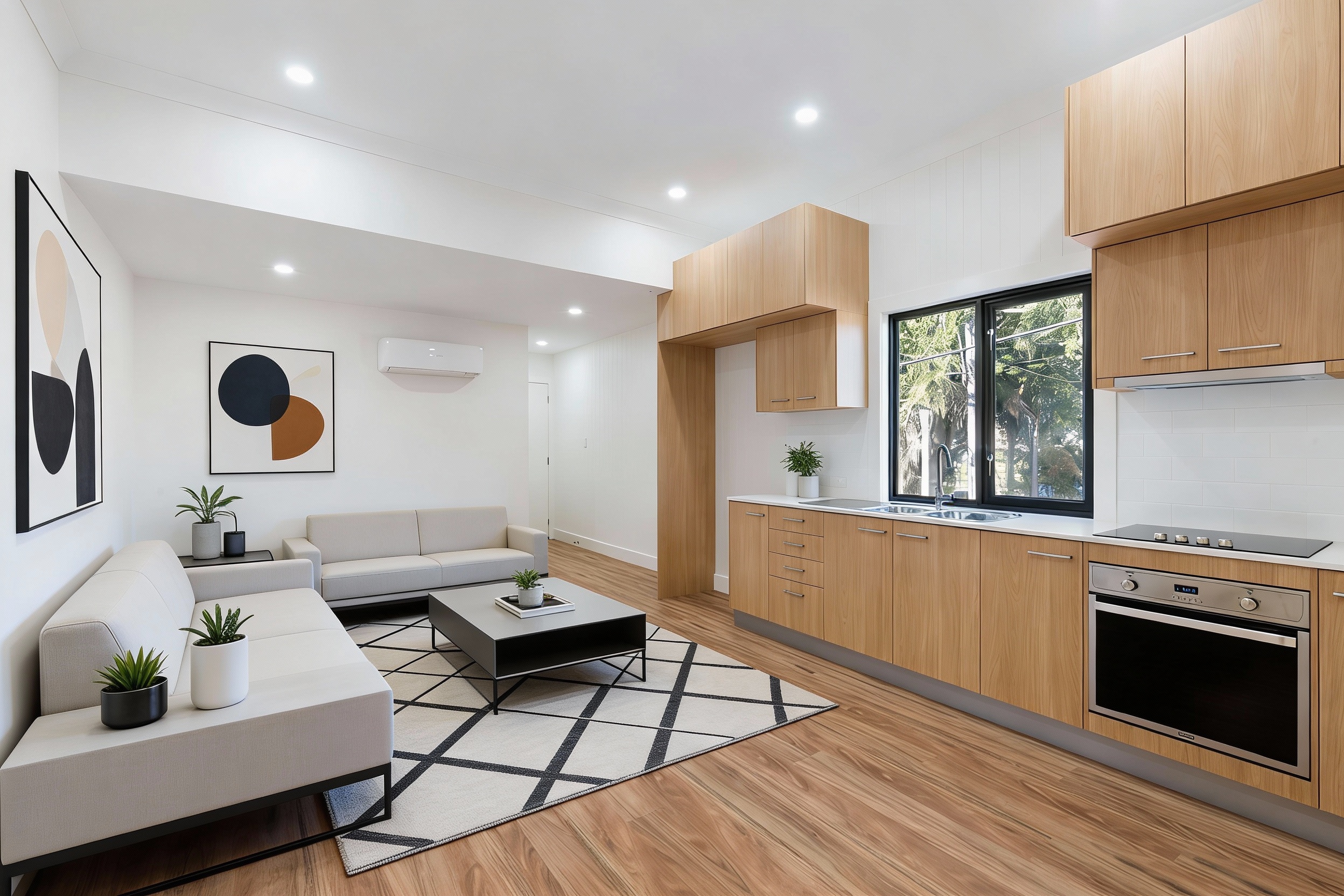 Beautifully furnished room after AI virtual staging